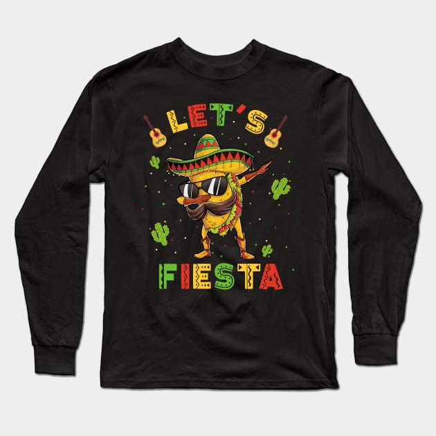 Let's Fiesta Taco Cinco De Mayo Boys Men Kids Mexican Party Long Sleeve T-Shirt by Tater's 